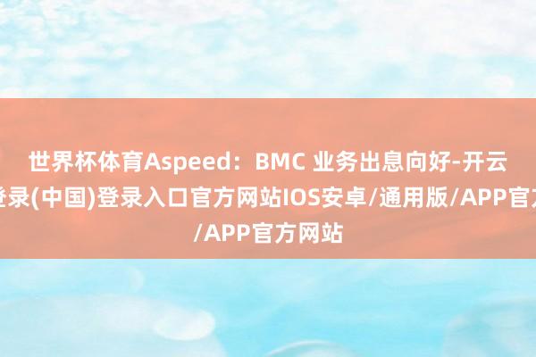 世界杯体育Aspeed:BMC 业务出息向好-开云网页登录(中国)登录入口官方网站IOS安卓/通用版/APP官方网站