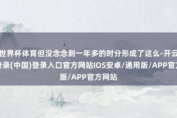世界杯体育但没念念到一年多的时分形成了这么-开云网页登录(中国)登录入口官方网站IOS安卓/通用版/APP官方网站
